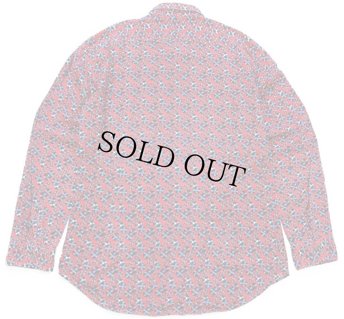 画像2: 80s USA製 レコード柄 総柄 コットン プリントネルシャツ XL (2)