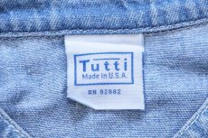 画像5: 90s USA製 UNITED STATES POSTAL SERVICE 刺繍 バンドカラー デニムシャツ XL★USPS ポストマン (5)