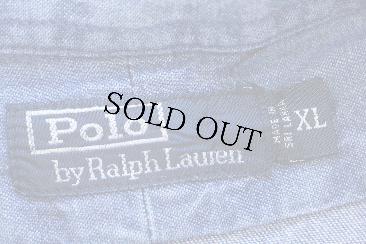 画像4: 00s ポロ ラルフローレン ワンポイント ボタンダウン デニムシャツ XL (4)