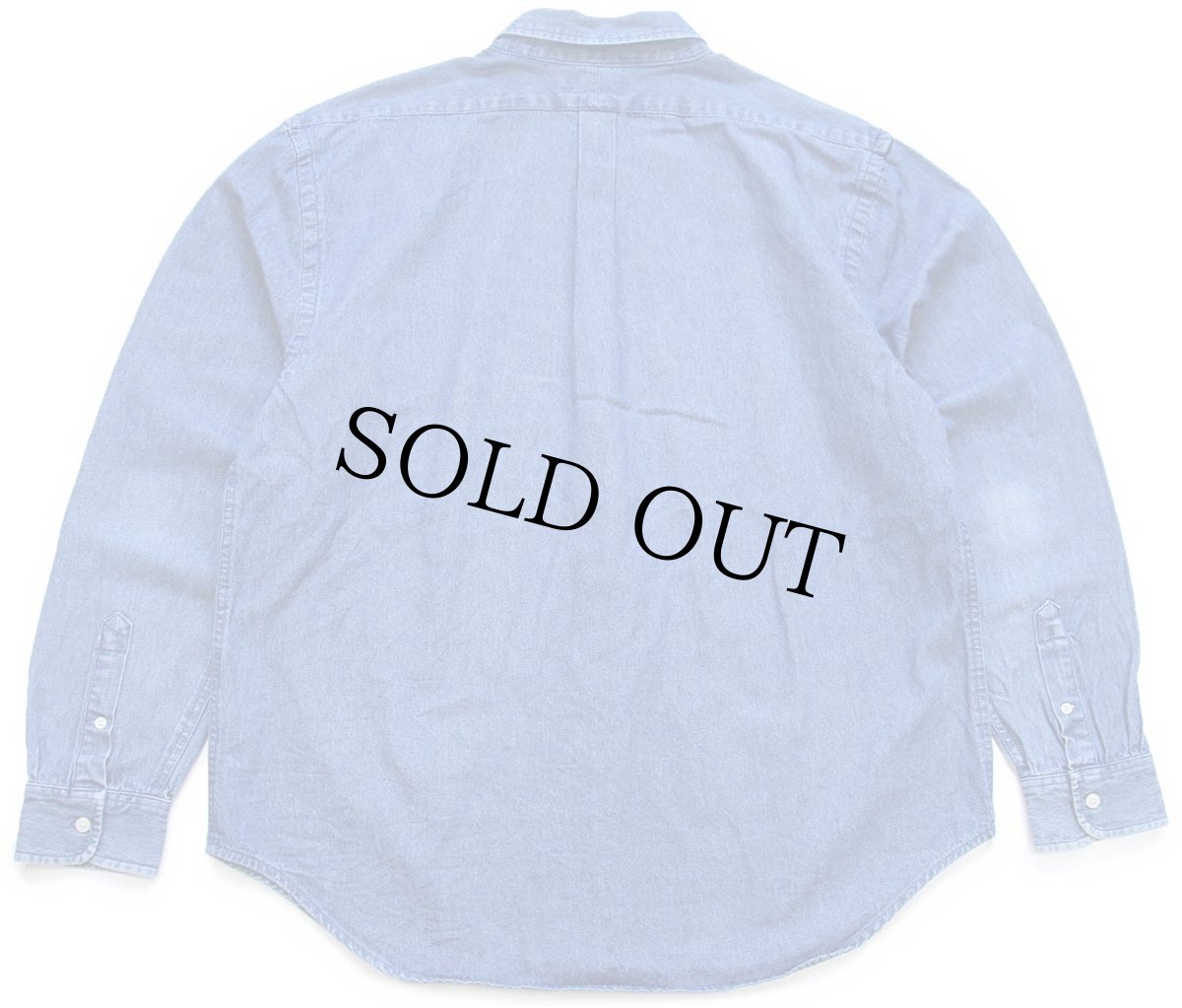 画像2: 00s ポロ ラルフローレン ワンポイント ボタンダウン デニムシャツ XL (2)