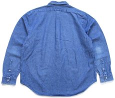 画像2: 00s ポロ ラルフローレン ワンポイント ボタンダウン デニムシャツ XL (2)