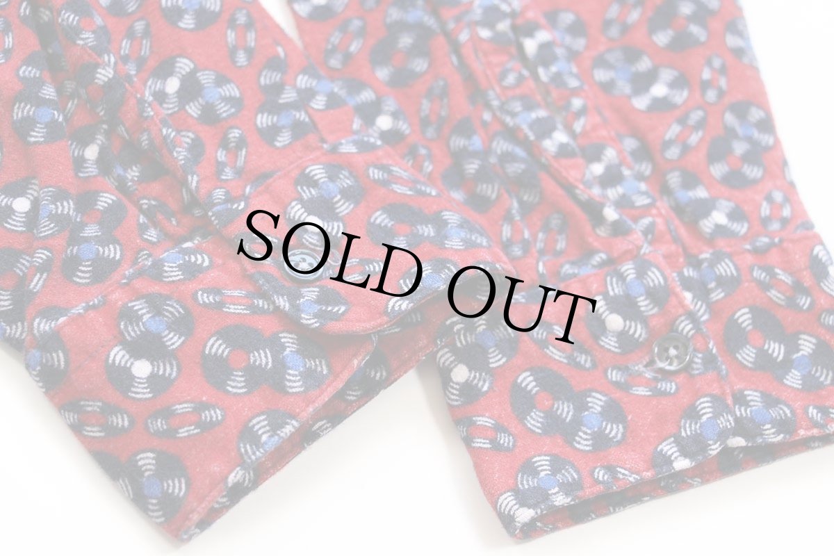 画像6: 80s USA製 レコード柄 総柄 コットン プリントネルシャツ XL (6)