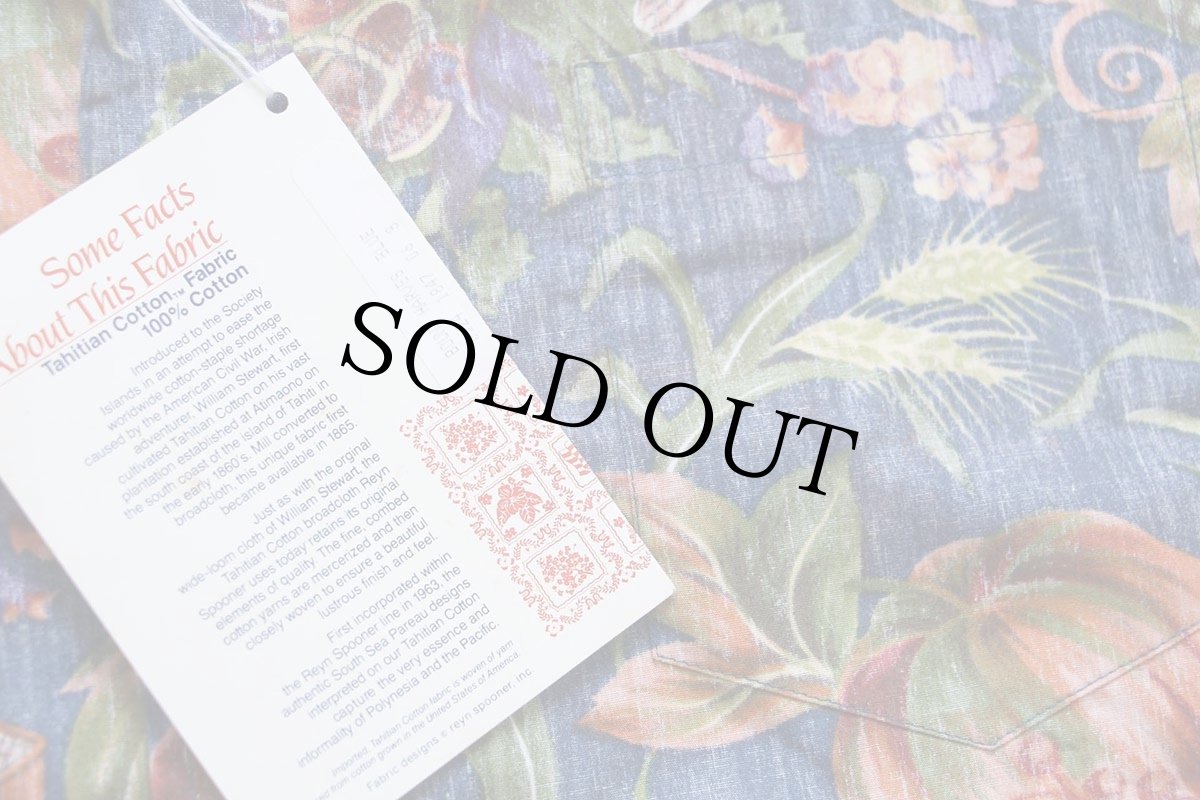 画像6: デッドストック★90s ハワイ製 reyn spoonerレインスプーナー ボタニカル柄 裏生地 コットン アロハシャツ S (6)