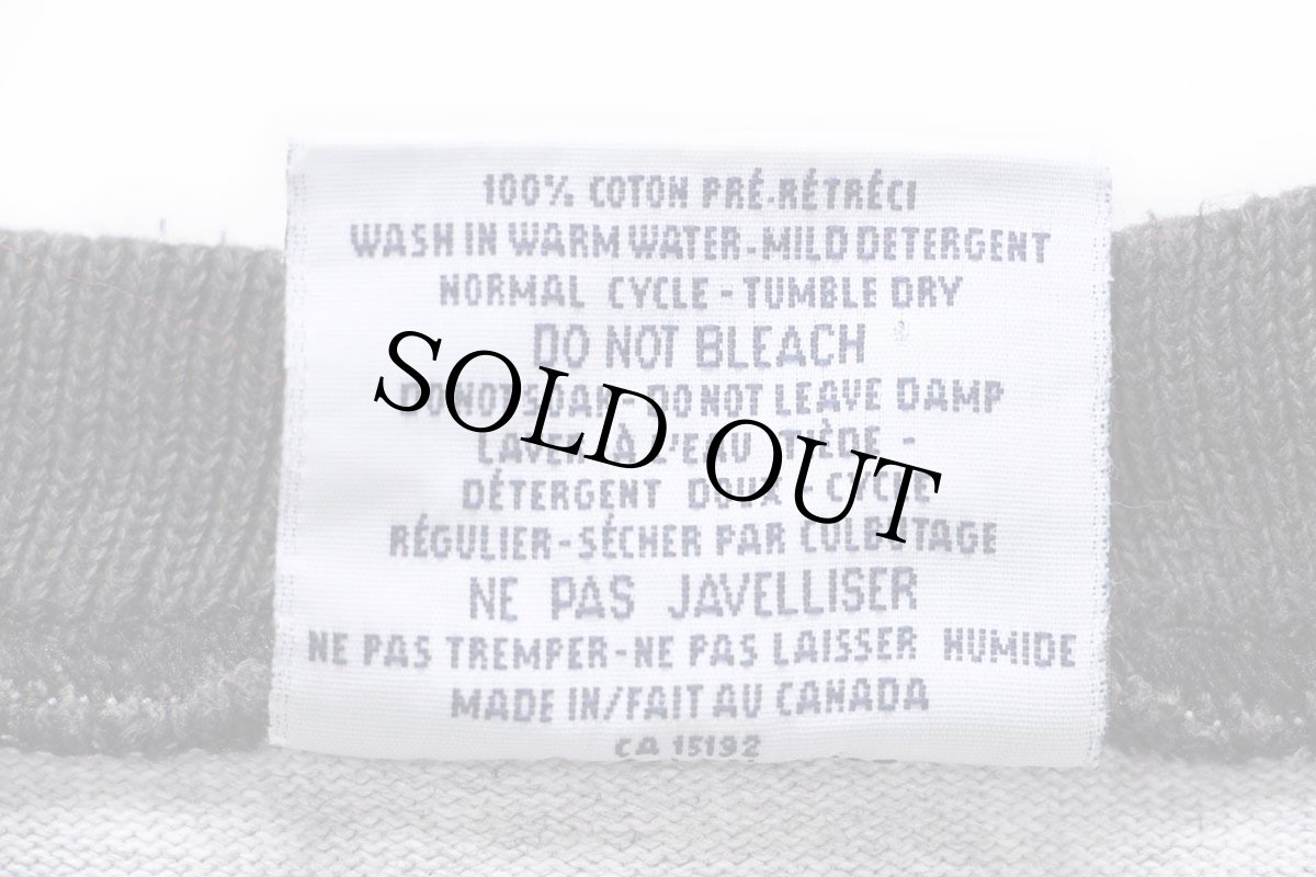 画像6: カナダ製 BARBARIANバーバリアン 太ボーダー コットン 半袖 スウェット 黒×杢グレー L★ラガーシャツ (6)