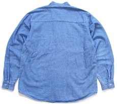 画像2: 90s USA製 UNITED STATES POSTAL SERVICE 刺繍 バンドカラー デニムシャツ XL★USPS ポストマン (2)