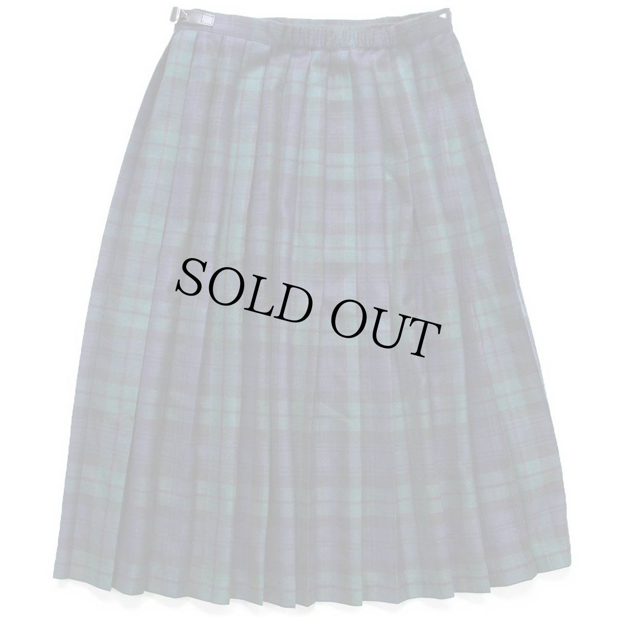 画像2: アイルランド製 O'NEILL OF DUBLIN ブラックウォッチ タータンチェック ロング ウール キルトスカート 38 (2)