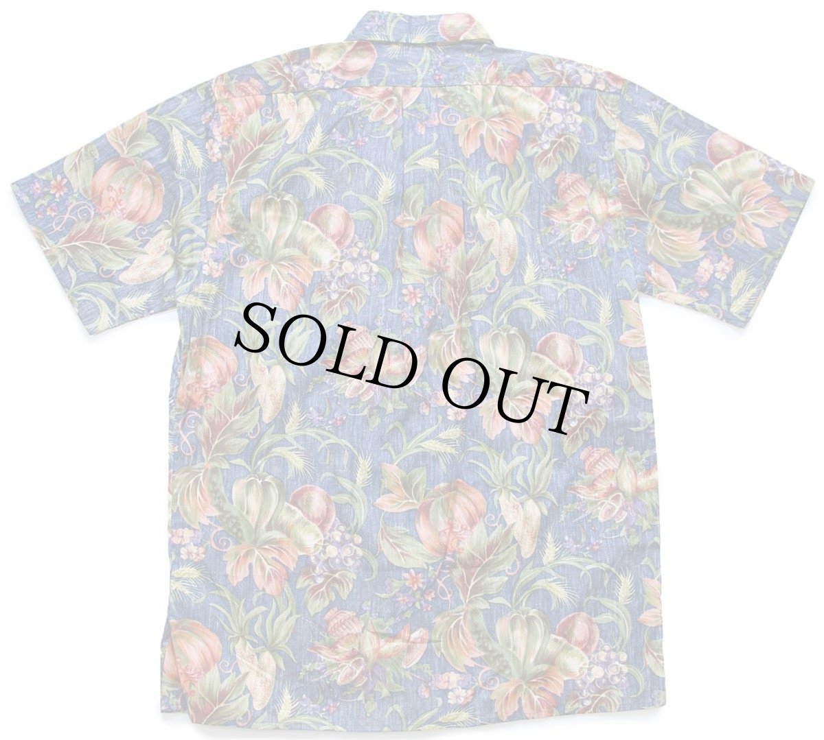 画像3: デッドストック★90s ハワイ製 reyn spoonerレインスプーナー ボタニカル柄 裏生地 コットン アロハシャツ S (3)