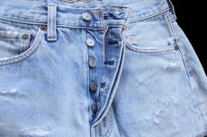 画像3: 80s USA製 Levi'sリーバイス 501 赤耳 カットオフ デニム ショートパンツ ボロ W30★ショーツ (3)