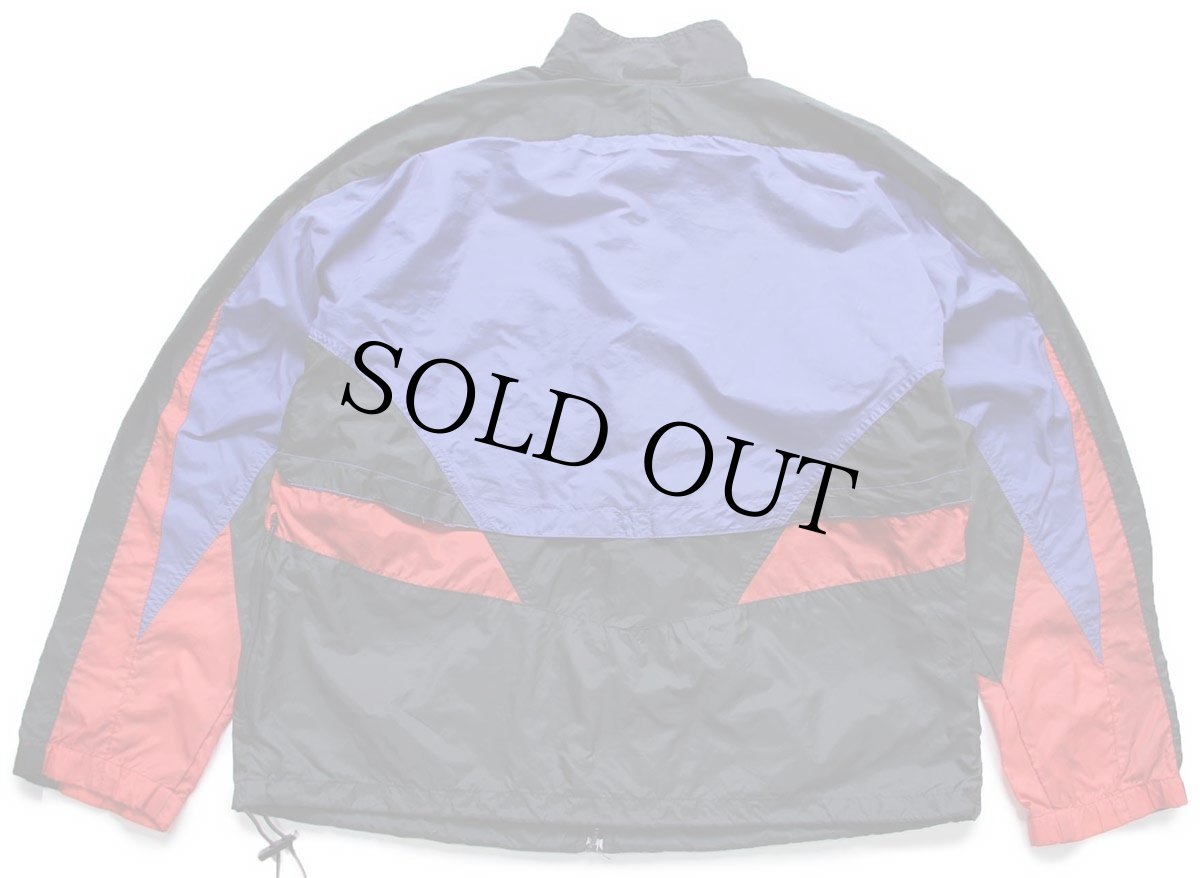 画像2: 90s NIKEナイキ ロゴ刺繍 マルチカラー 切り替え ナイロンジャケット★A (2)