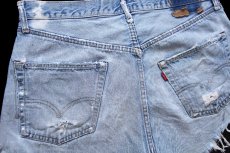 画像9: 70s USA製 Levi'sリーバイス 501 シングル 66前期 カットオフ デニム ショートパンツ ボロ W34★ショーツ (9)