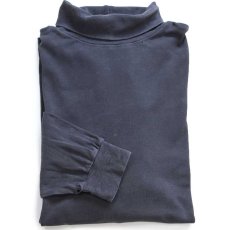 画像1: 90s GAPギャップ 無地 タートルネック コットン 長袖Tシャツ 黒 フェード M (1)