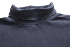 画像4: 90s GAPギャップ 無地 タートルネック コットン 長袖Tシャツ 黒 フェード M (4)