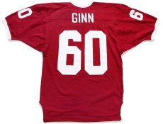 画像2: 80s USA製 RUSSELLラッセル GINN 60 ナンバリング ナイロン メッシュ ゲームシャツ バーガンディ 48★特大 (2)