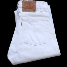 画像1: 80s USA製 Levi'sリーバイス 505 ホワイト デニムパンツ W29 (1)