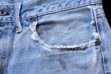 画像10: 70s USA製 Levi'sリーバイス 501 シングル 66前期 カットオフ デニム ショートパンツ ボロ W34★ショーツ (10)