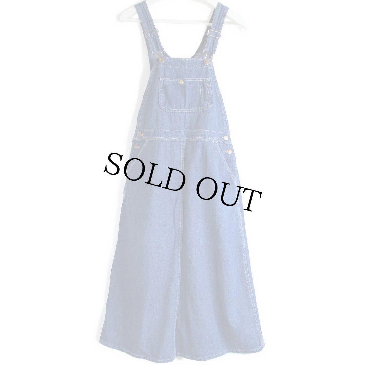 画像2: 90s USA製 POINTERポインター デニム サロペット スカート 8-9 (2)