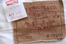 画像6: 80s USA製 Levi'sリーバイス 505 ホワイト デニムパンツ W29 (6)