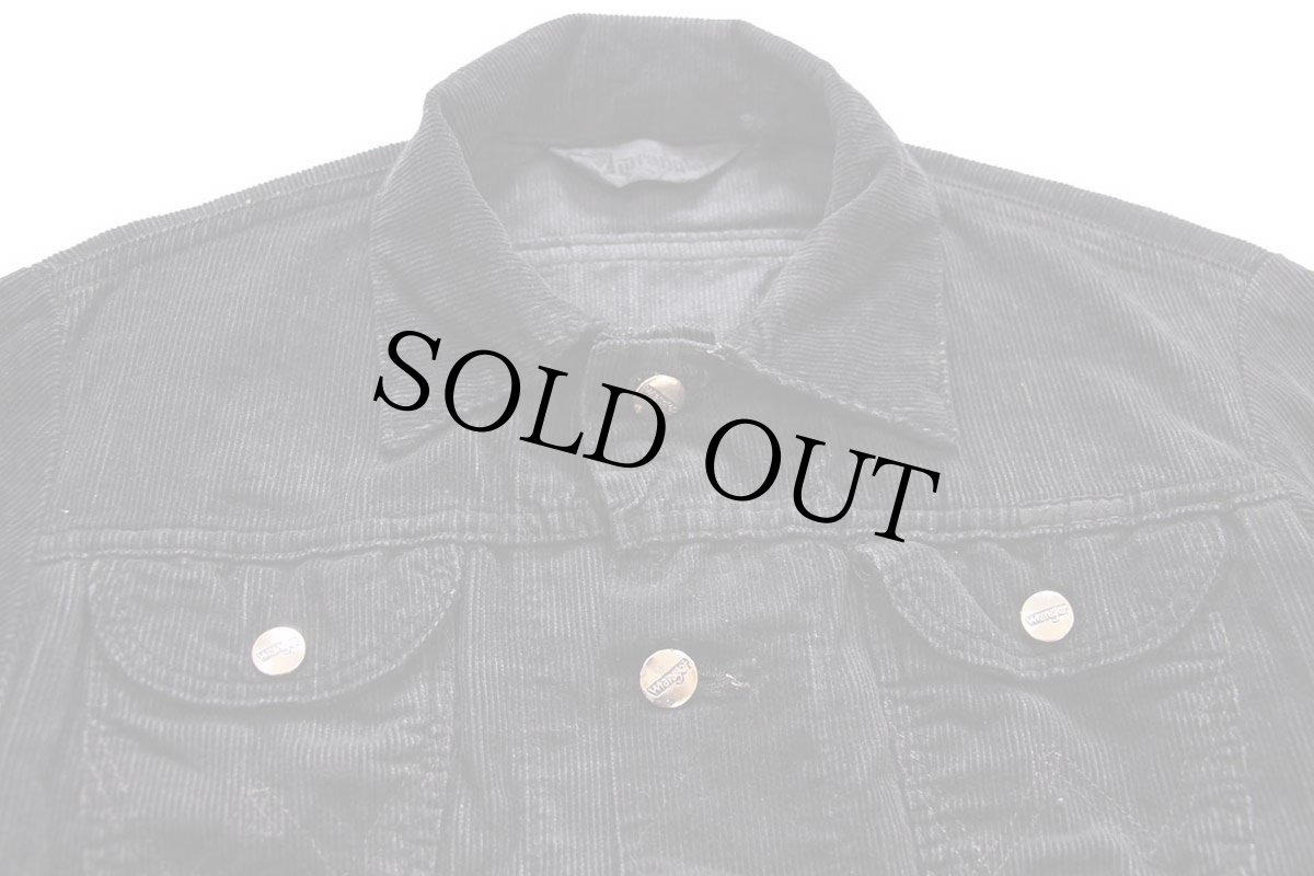 画像3: 80s Wranglerラングラー コーデュロイジャケット 後染め 黒 32★ユーロ (3)