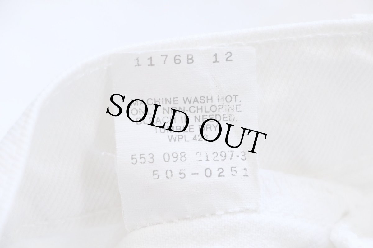 画像7: 80s USA製 Levi'sリーバイス 505 ホワイト デニムパンツ W29 (7)