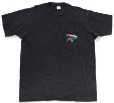 画像2: 90s USA製 Marlboro Mardi Gras '94 マルボロ カウボーイ アート ポケット付き コットンTシャツ 黒 XL (2)