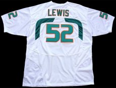 画像2: NIKEナイキ MIAMI HURRICANS LEWIS 52 ナンバリング ナイロン メッシュ フットボール ゲームシャツ 白 56★特大 (2)