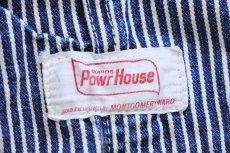 画像5: 60s MONTGOMERY WARD Powr House パワーハウス ヒッコリー ストライプ カットオフ オーバーオール (5)