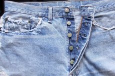 画像3: 70s USA製 Levi'sリーバイス 501 シングル 66前期 カットオフ デニム ショートパンツ ボロ W34★ショーツ (3)