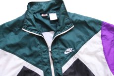 画像3: 90s NIKEナイキ ロゴ刺繍 マルチカラー 切り替え ナイロンジャケット★B (3)