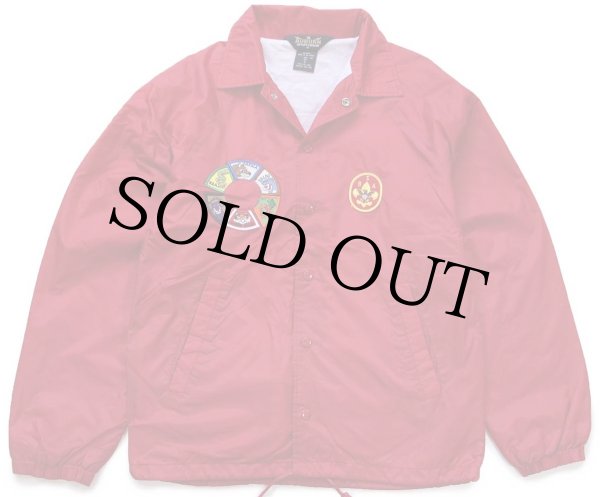 00s BSA ボーイスカウト パッチ付き ナイロン コーチジャケット 赤 S