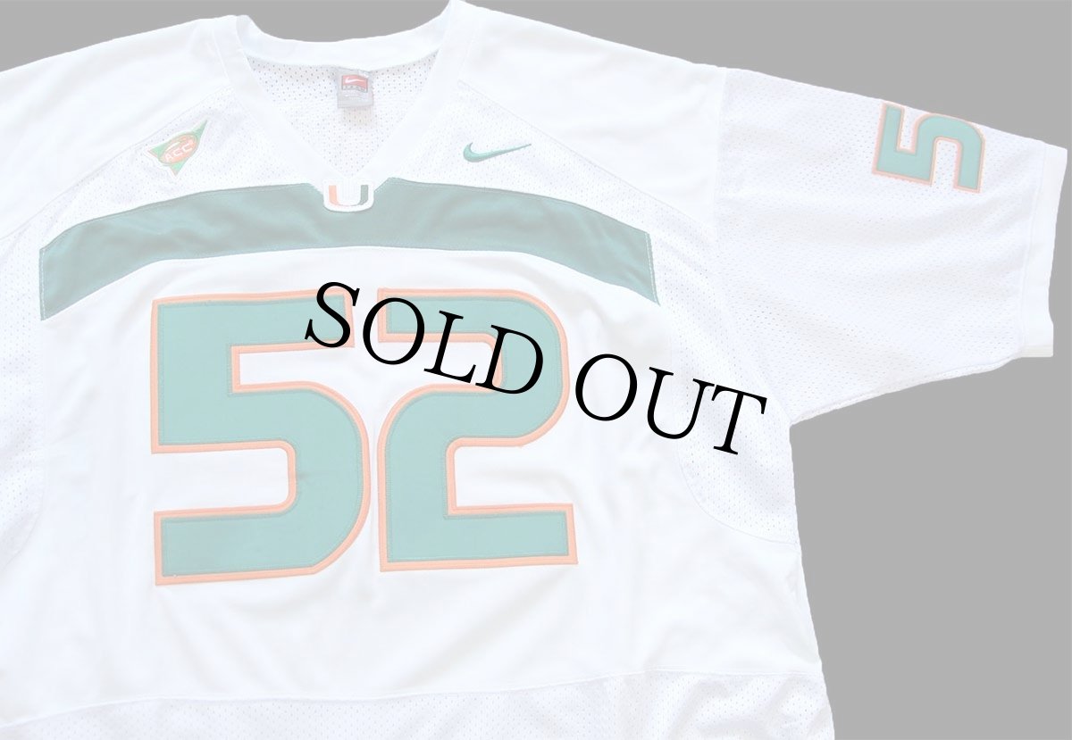 画像3: NIKEナイキ MIAMI HURRICANS LEWIS 52 ナンバリング ナイロン メッシュ フットボール ゲームシャツ 白 56★特大 (3)