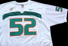 画像3: NIKEナイキ MIAMI HURRICANS LEWIS 52 ナンバリング ナイロン メッシュ フットボール ゲームシャツ 白 56★特大 (3)