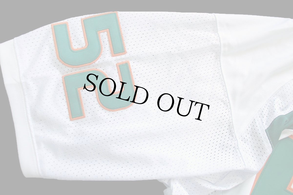 画像6: NIKEナイキ MIAMI HURRICANS LEWIS 52 ナンバリング ナイロン メッシュ フットボール ゲームシャツ 白 56★特大 (6)