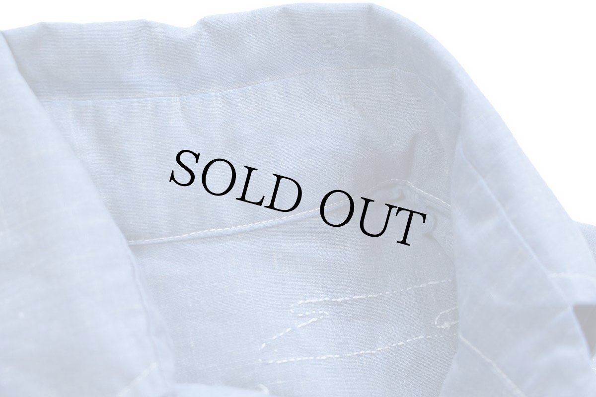 画像5: 70s ハンドメイド サボテン 太陽 刺繍入り 半袖シャンブレーシャツ (5)