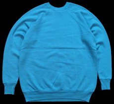 画像2: 80s USA製 無地 スウェット ライトブルー XL★ブランク (2)
