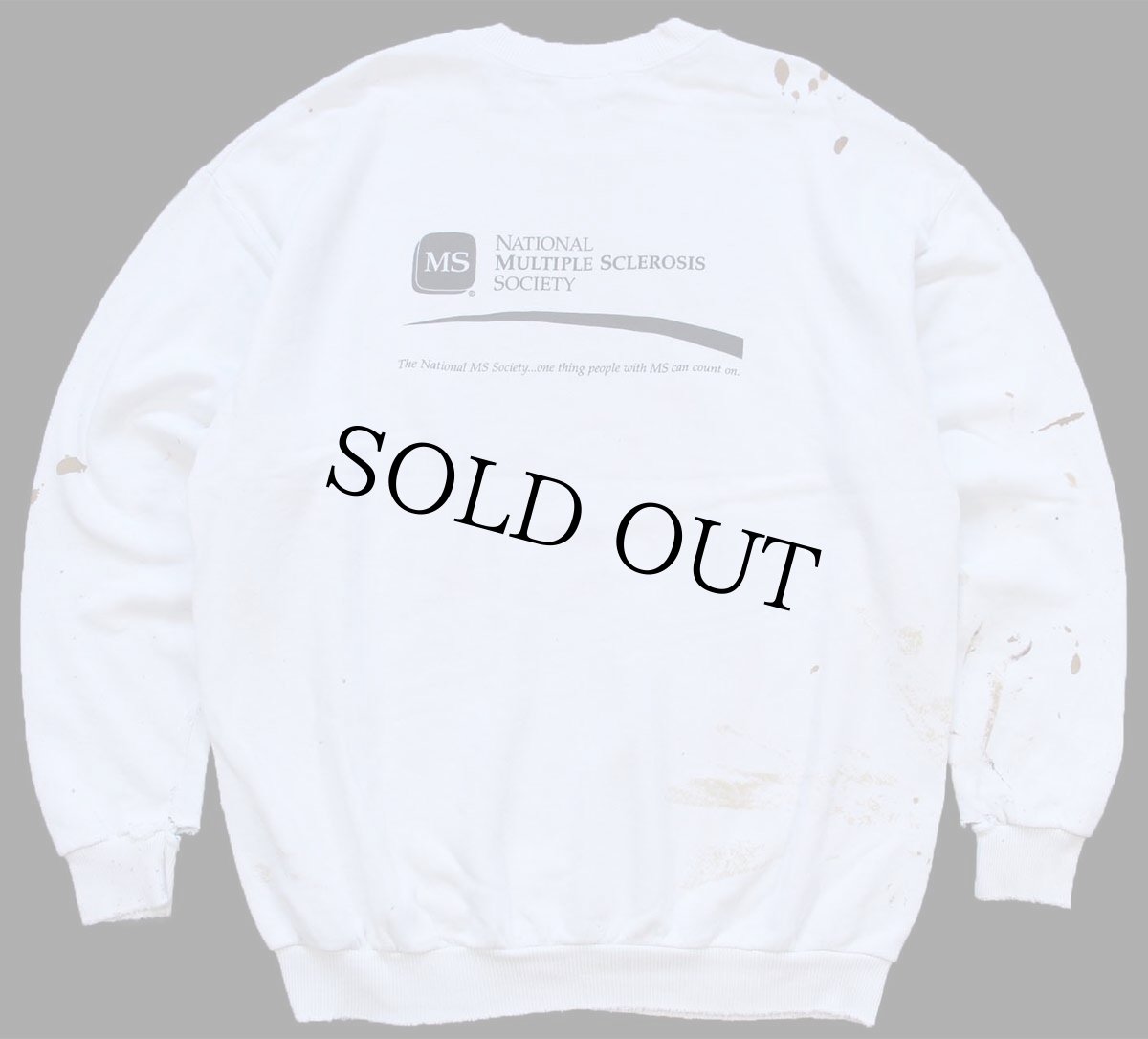 画像2: 00s THE AT&T MS WALK アート 両面プリント スウェット ペンキ飛び ボロ 白 XL (2)