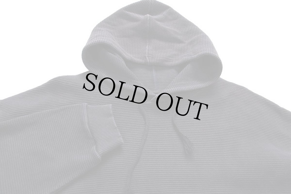 画像3: 90s USA製 PRO5 無地 スーパーヘビー コットン ワッフル サーマル スウェットパーカー 黒 7XL★特大 フーディー (3)