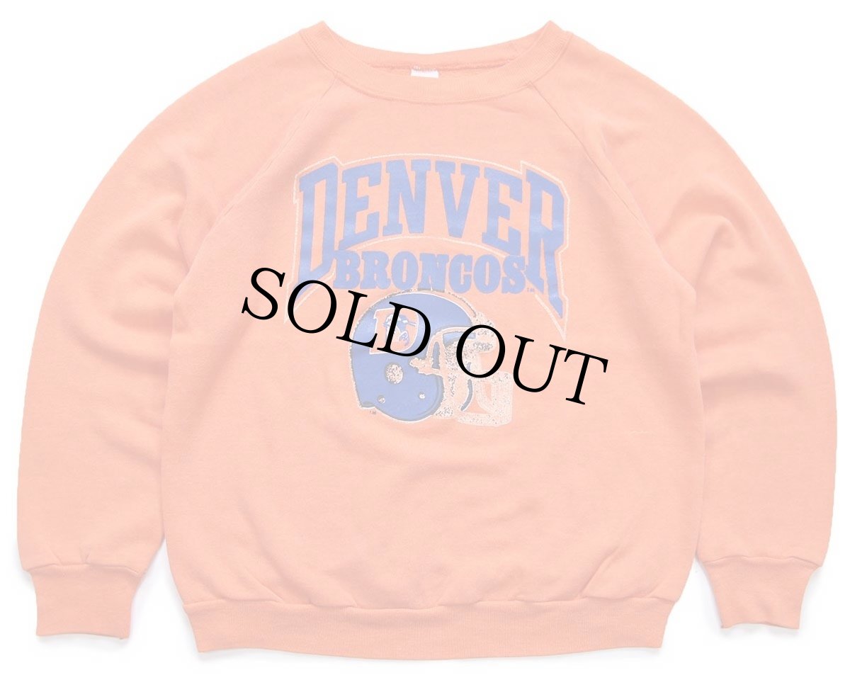画像1: 80s USA製 Championチャンピオン NFL DENVER BRONCOS アメフト スウェット オレンジ フェード L (1)