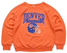 画像1: 80s USA製 Championチャンピオン NFL DENVER BRONCOS アメフト スウェット オレンジ フェード L (1)