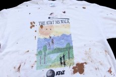 画像3: 00s THE AT&T MS WALK アート 両面プリント スウェット ペンキ飛び ボロ 白 XL (3)