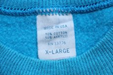 画像4: 80s USA製 無地 スウェット ライトブルー XL★ブランク (4)