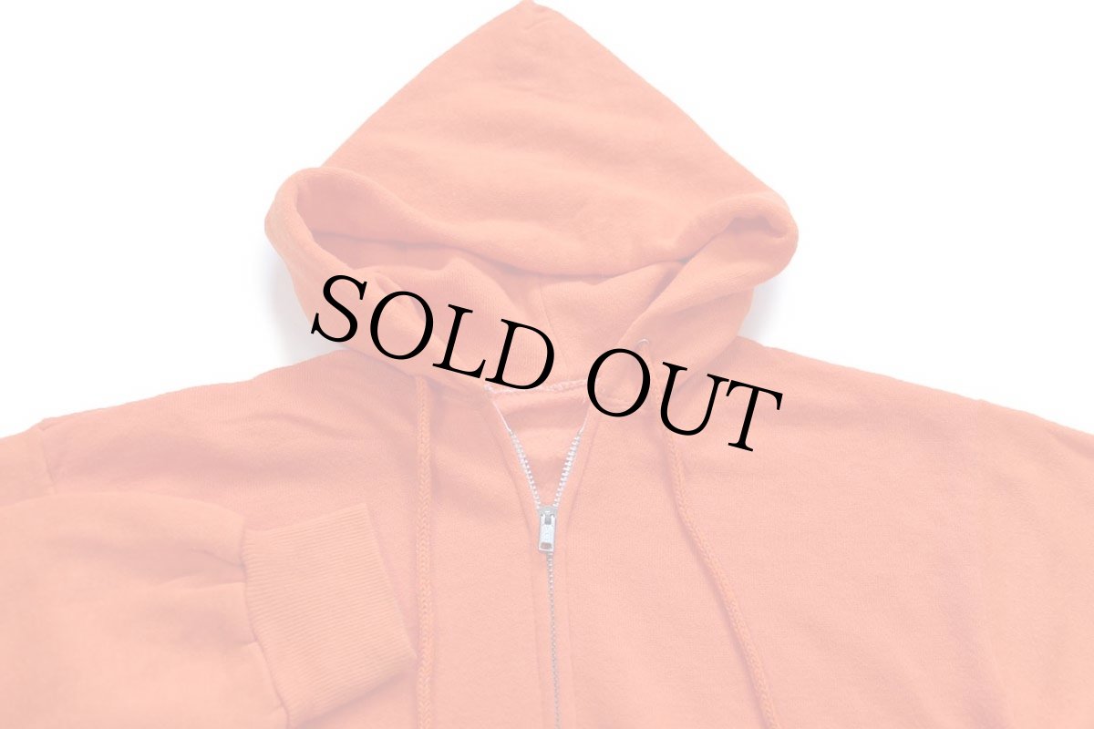 画像3: 80s USA製 UNKNOWN 無地 スウェット ジップパーカー オレンジ★フーディー ブランク (3)