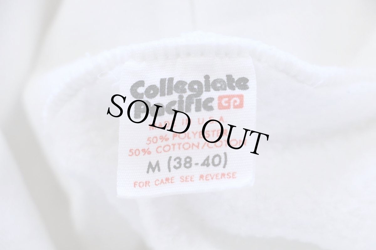 画像4: 80s USA製 Collegiate Pacific COLLEGE OF ST. FRANCIS スウェットパーカー 白 M★フーディー (4)