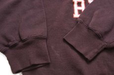 画像6: 90s USA製 RUSSELLラッセル NFL CLEVELAND BROWNS ひび割れプリント 前V スウェット 焦げ茶 XL (6)