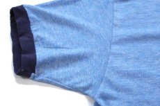 画像7: 80s USA製 DC DC バックプリント リンガーTシャツ ボロ 杢ブルー×ナス紺 M (7)