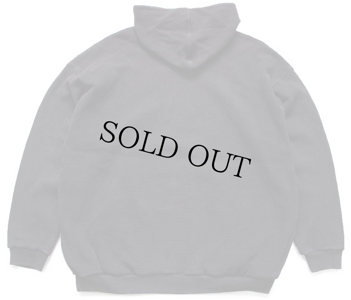 画像2: 90s USA製 PRO5 無地 スーパーヘビー コットン ワッフル サーマル スウェットパーカー 黒 7XL★特大 フーディー (2)