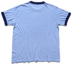 画像3: KAPPA ロゴ リンガーTシャツ 杢ブルー×紺 (3)