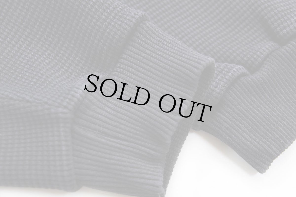 画像6: 90s USA製 PRO5 無地 スーパーヘビー コットン ワッフル サーマル スウェットパーカー 黒 7XL★特大 フーディー (6)