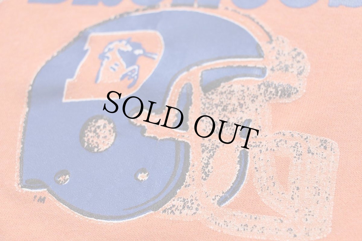 画像4: 80s USA製 Championチャンピオン NFL DENVER BRONCOS アメフト スウェット オレンジ フェード L (4)