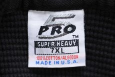画像4: 90s USA製 PRO5 無地 スーパーヘビー コットン ワッフル サーマル スウェットパーカー 黒 7XL★特大 フーディー (4)