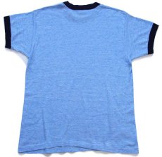 画像3: 70s USA製 RUSSELLラッセル 無地 リンガーTシャツ 杢ブルー×紺 M (3)